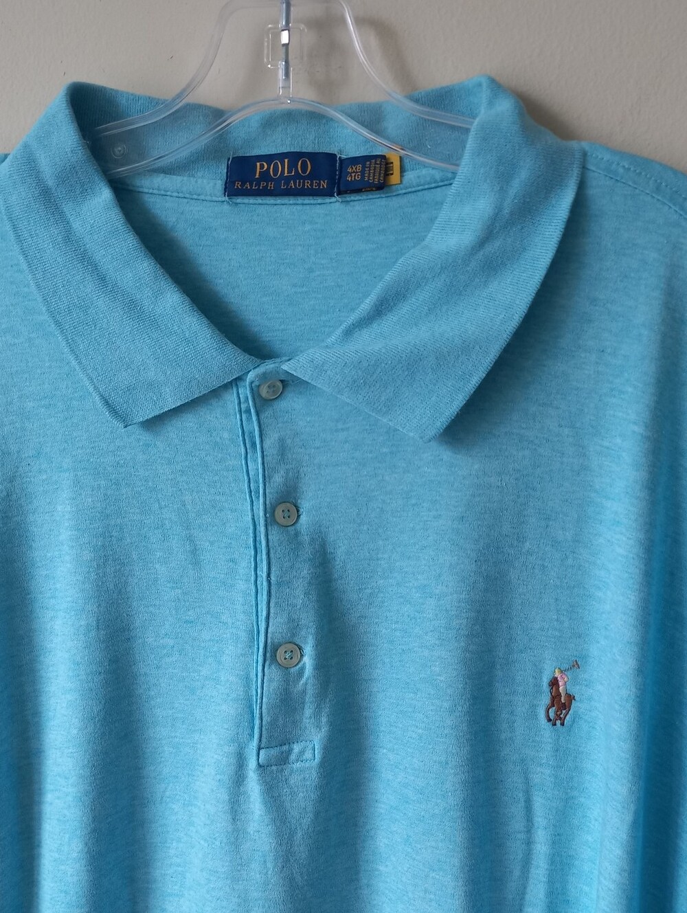 Polo by Ralph Lauren Men’s Sky Blue Teal Polo Shirt 4XB